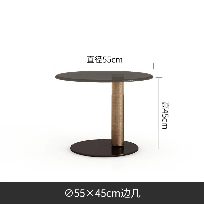 Q Tempered Glass Tea Table Light Luxury round Size Combination Table Living Room Home