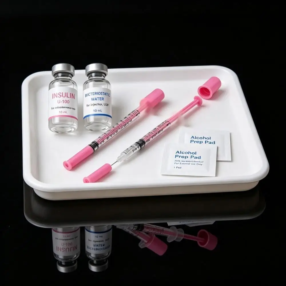 100 Stück Hellrosa Insulinspritze 1ml 30G 8mm Einweg-Sterile Injektionsspritze mit Nadel Einzeln Verpackt – Detail 7