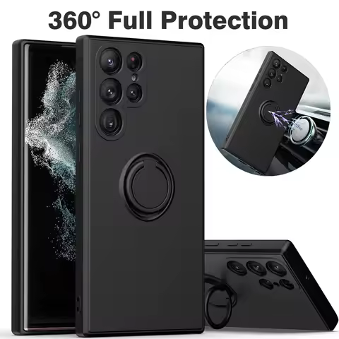 Liquid Silicone Ring Phone Holder Case For Samsung Galaxy S23 Ultra Plus S22 S21 S20 FE S10 S10E S10 Plus Note10 20 Cover