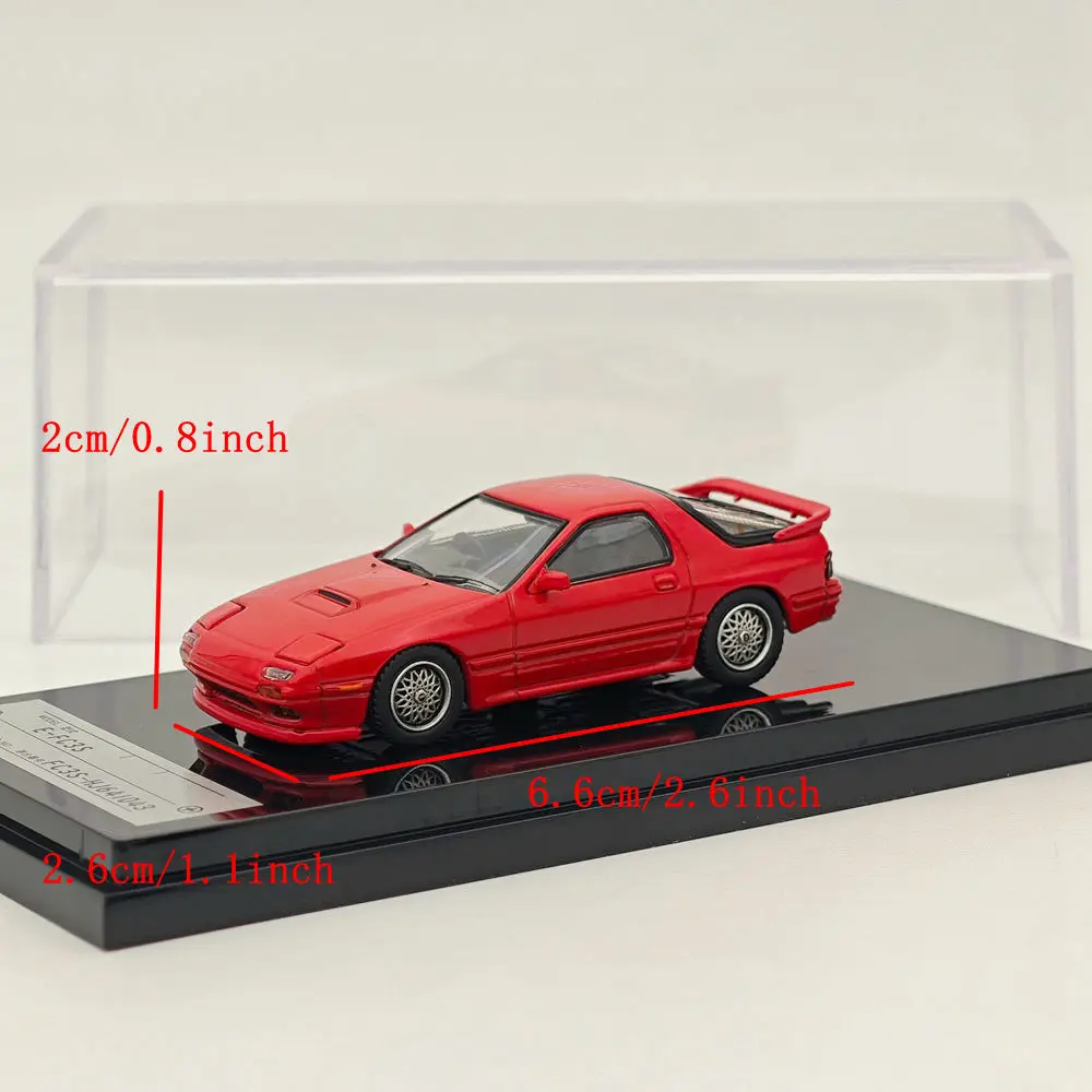 ホビー-日本のダイキャストモデル、RX-7 fc3s、限定の赤い車のコレクション、自動玩具、ギフト、1:64、hj641043wr、1:64