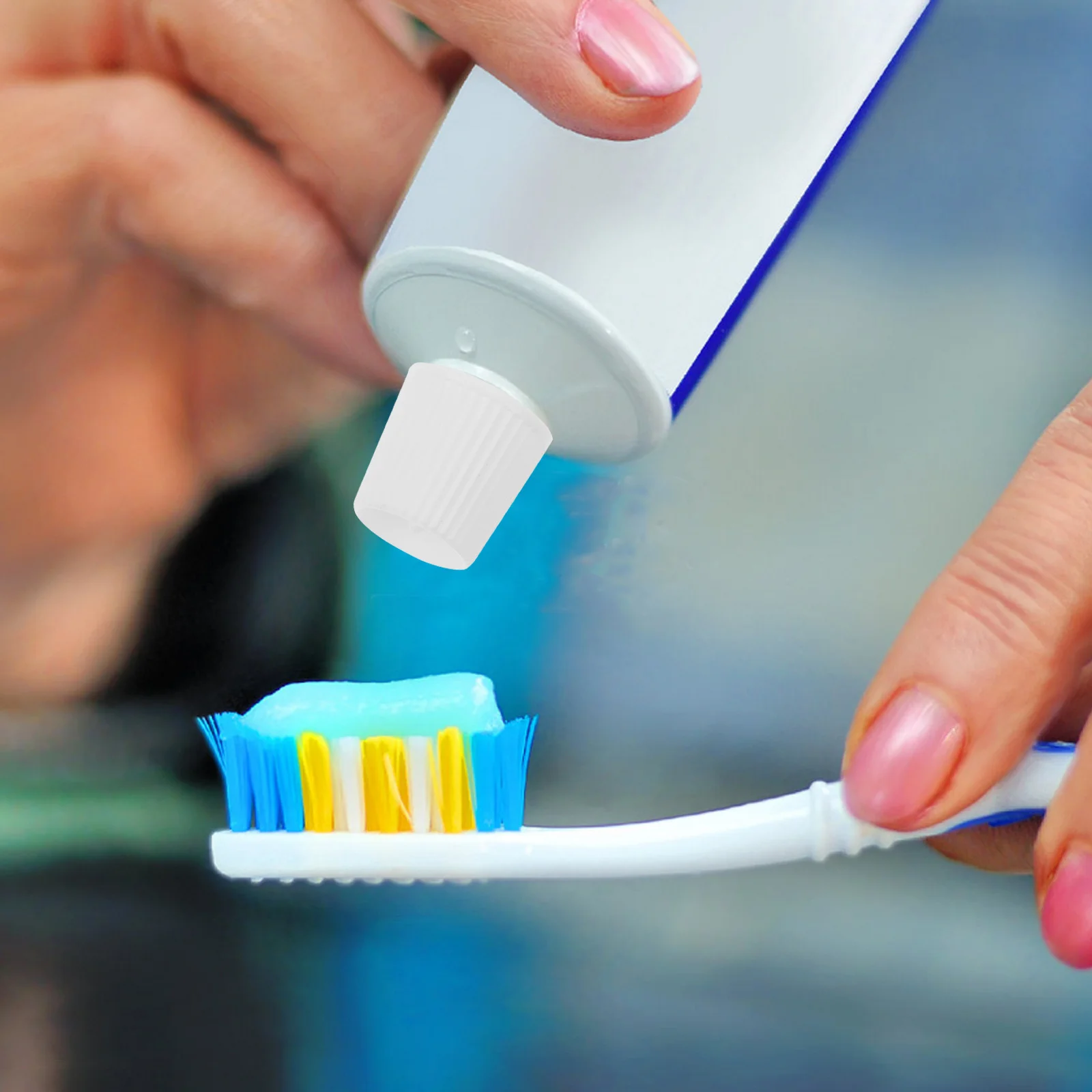 

50Pcs Silicone Toothpaste Caps Reusable No Mess Lid for Ointment Tubes Self Sealing Cap with Fine Texture Modern Style Home