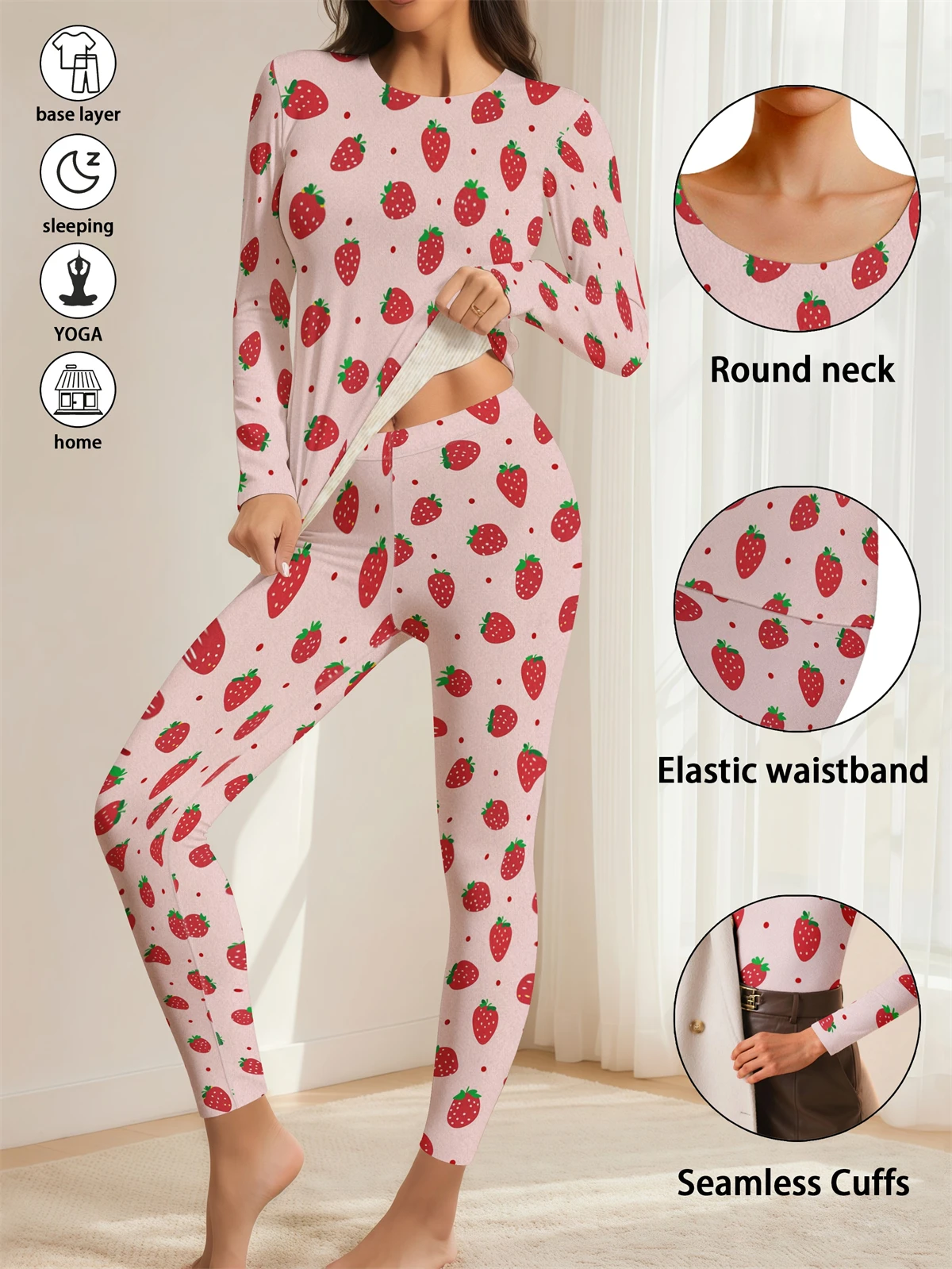 1 مجموعة ملابس اخلية حرارية دافئة مثير السيدات العشير طويل جونز النساء على شكل مجموعات الإناث الياقة المتوسطة تشكيل الملابس الحرارية #4