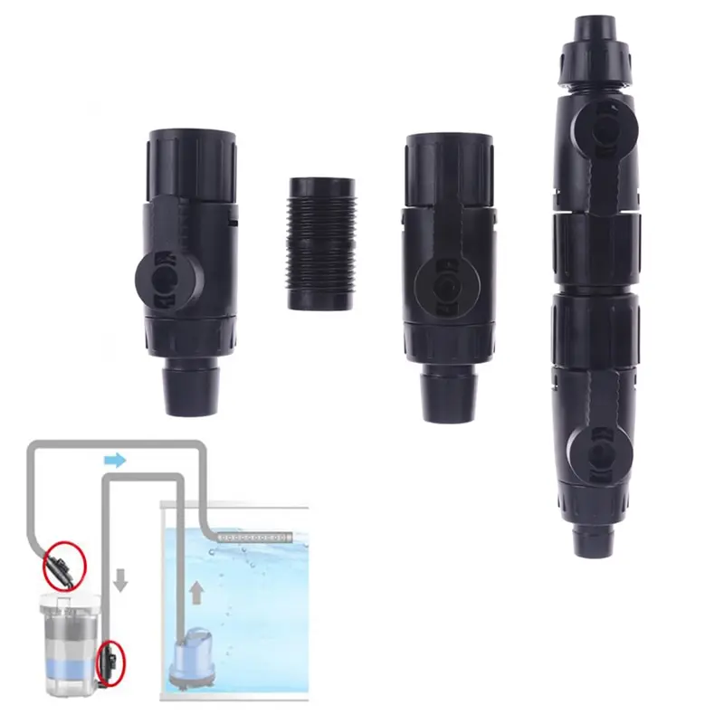 2Pcs Aquarium Filter Bucket Connector Aquarium Water Control Valve Fish Tank Hose Pipe Quick Release Double Tap Connector 16/22