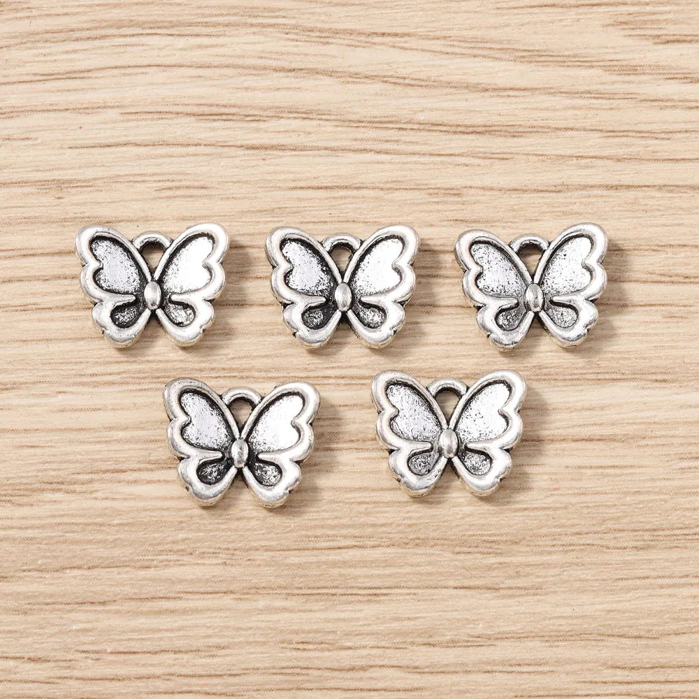 Tusember 30 Stück 10*13mm Metall-Tier-Schmetterlings-Anhänger aus Legierung für DIY-Halsketten, Ohrringe, handgefertigte Schmuckherstellung und Bastelarbeiten – Detail 3