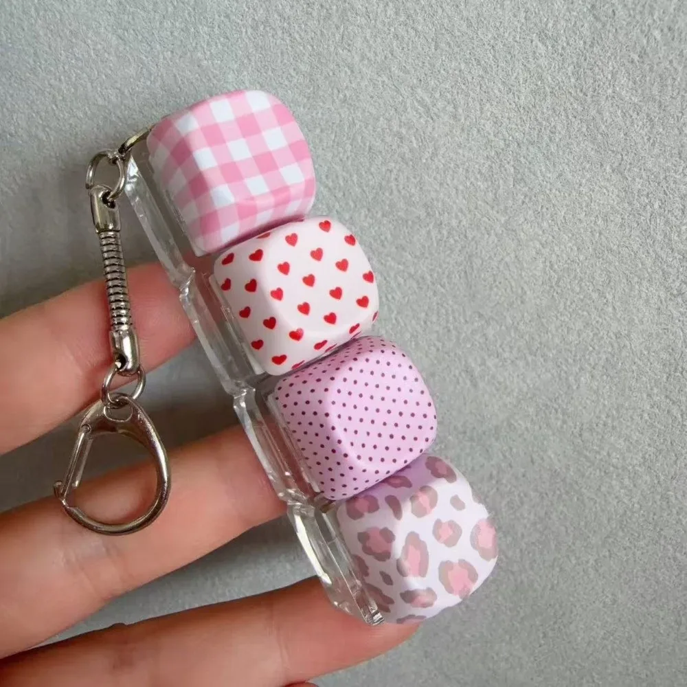 PBT Material 4‑Key Fidget Keychain LED Light Click Sound Decompression Keyring Snake Bone Chain Star Heart Grid
