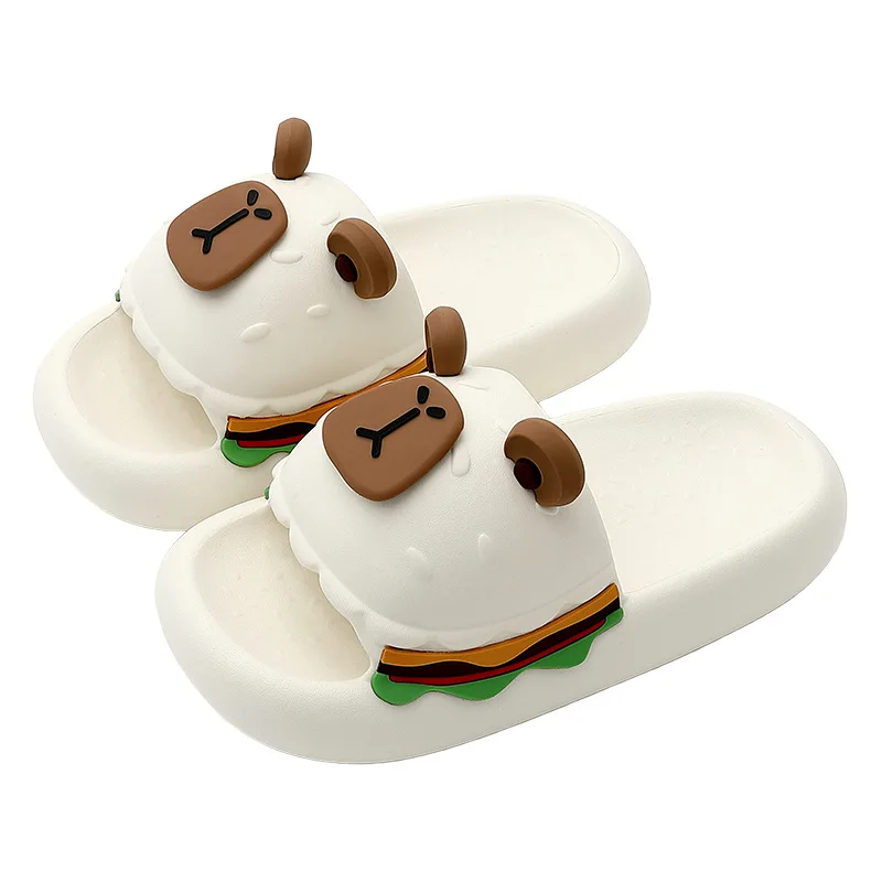 Summer New 3.5cm Platform Slippers for Women Novelty Bear Burger Design Non-Slip Comfort Platform Slides Girl