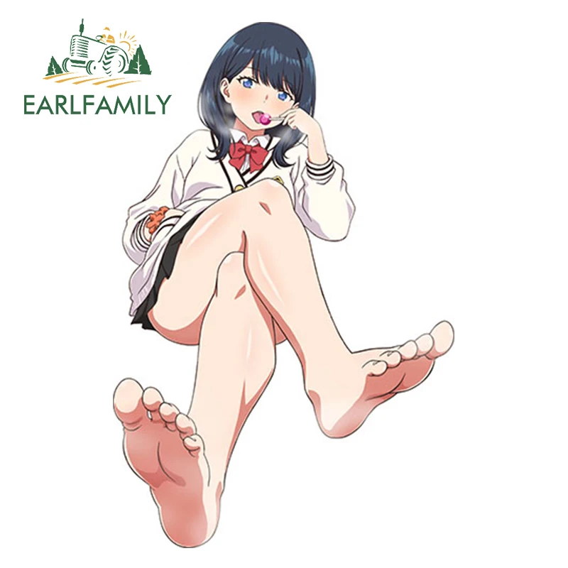 

EARLFAMILY 13cm X 8.45cm Sexy Girl Car Sticker Takarada Rikka Decals Rally Sticker 3D Car Decal Waterproof Car Custom Printing