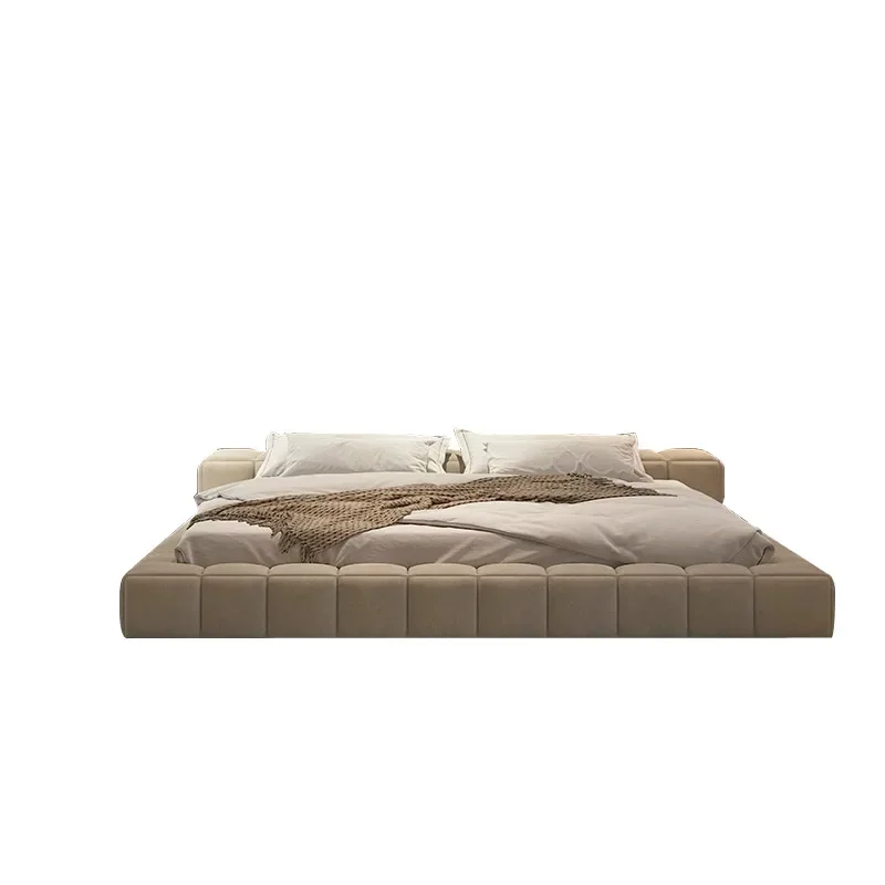 

Minimalist floor-to-ceiling Italian light luxury tatami double bed