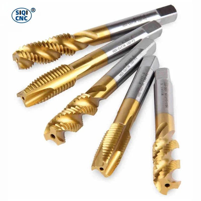 Metric M35 HSS Cobalt Tap Titanium Plated Straight/Spiral Flute Machine Thread For Metal M2 M2.5 M3 M4 M5 M6 M8 M10 M12 M14 M16