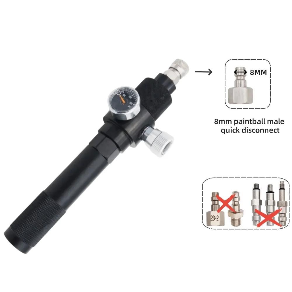 Adapter Setup for 12g CO2 Cylinder Capsule to Air Accessories Tool Quick Filling Charger,Regulator 8mm Coupler Fill Nipple