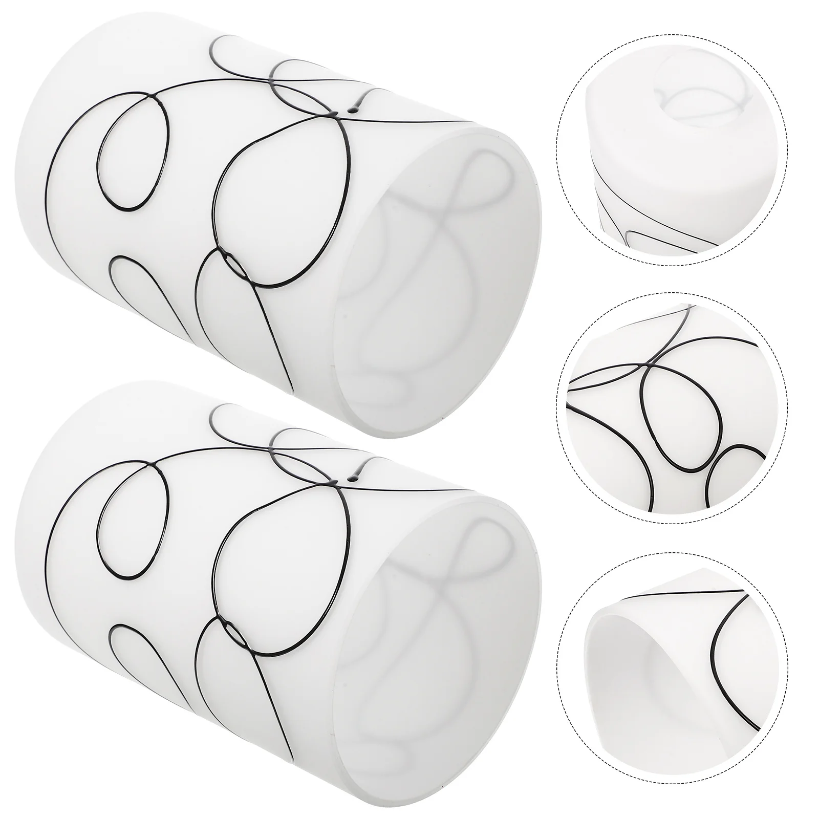 

2Pcs Cylinder Glass Lamp Shades Replacement Light Fixture Covers for Wall Sconces Pendant Lights Decorative Lamp Shades