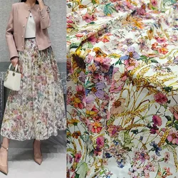 2024 New Fashion Show Pastoral Style Flower/Wheat Ear Printed Cotton Fabric For Women Dress Blouse Handmade DIY Cloth Sewing