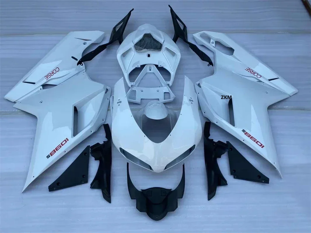 

Motorcycle brand new bodywork fairing kit for Ducati 848 1098 1198 07-11 white fairings set 848 1198 2007-2011