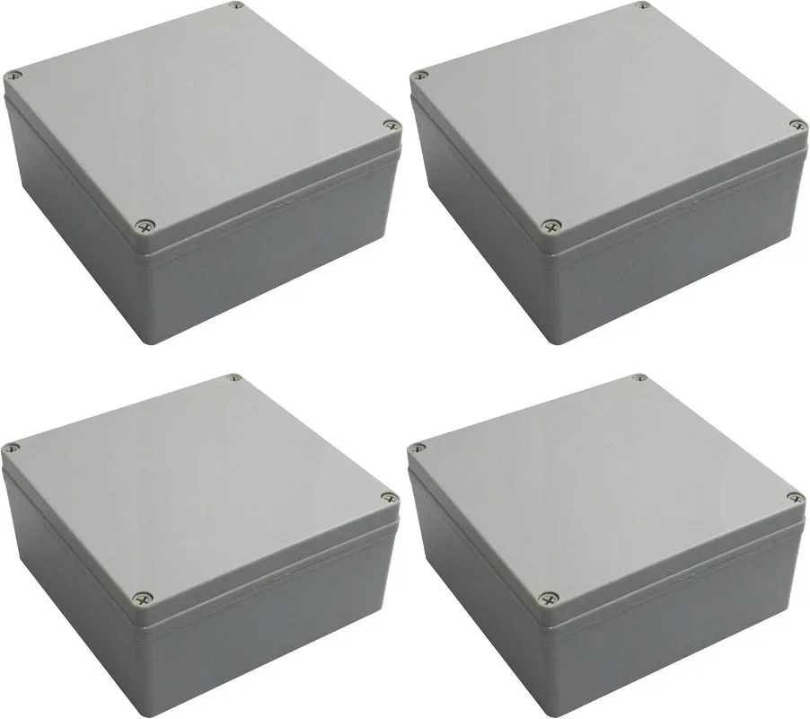 

Co. 6" x 6" x 3" Weather & Dust Proof PS Plastic Junction Conduit Box Electronics Enclosure (5.5"x5.5"x3" Interior Dimension) 4