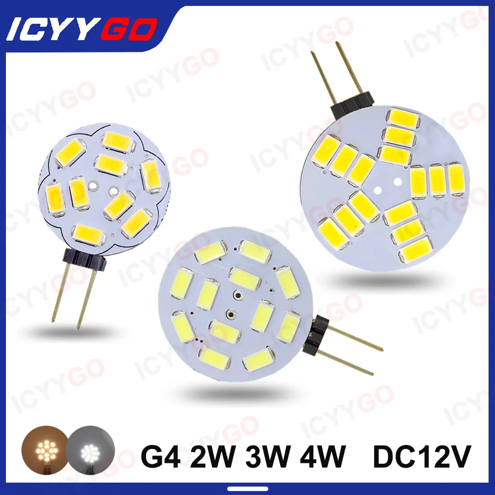 

High-Brightness G4 Lamp 5730 SMD G4 2W 3W 4W LED Disc Light Panel DC12V Showcase Decorative Light Chandelier Indoor Car Light