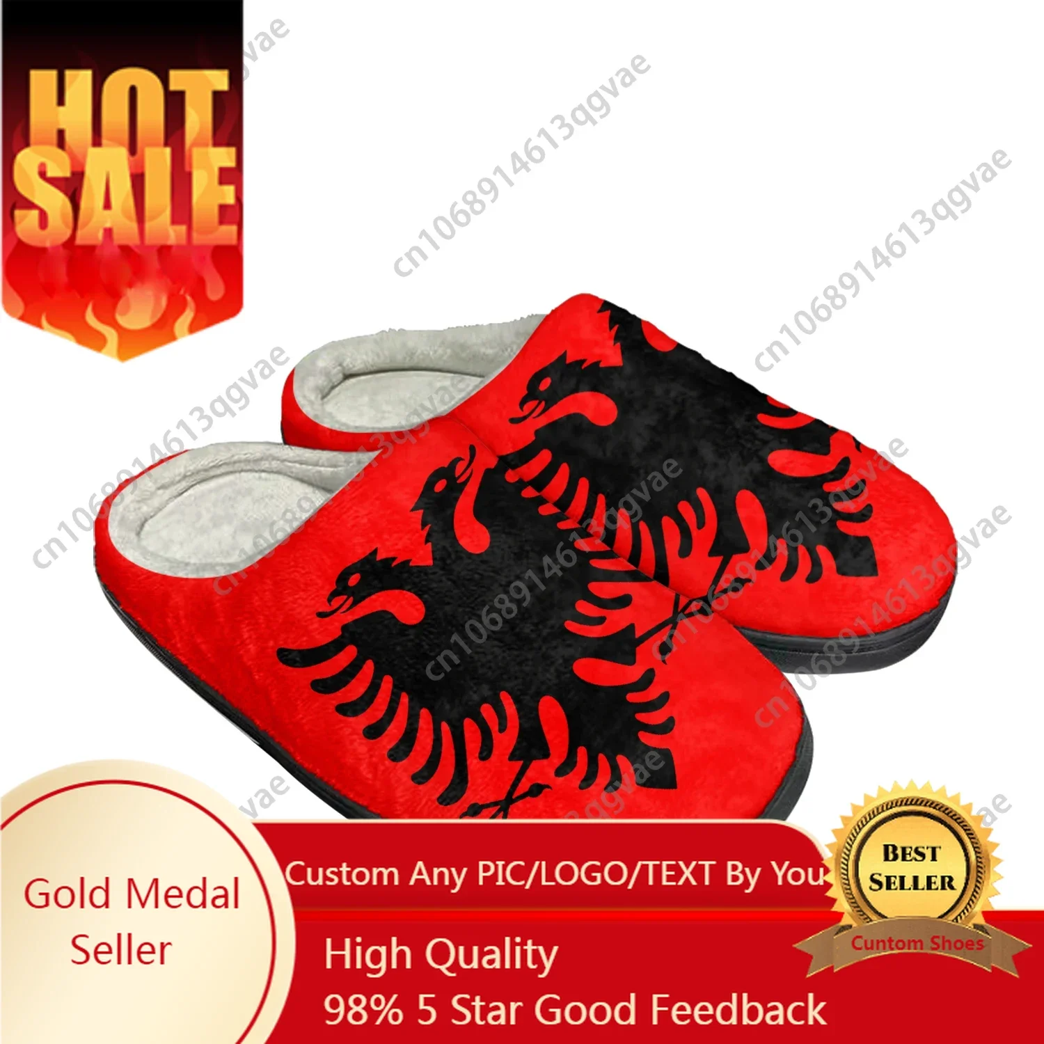 

Albanian Flag Home Cotton Custom Slippers Mens Womens Sandals Albania Plush Bedroom Casual Keep Warm Shoes Thermal Slipper