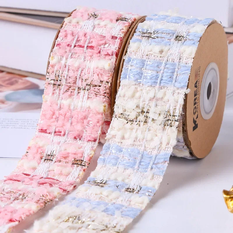 Winter Luxury Velvet Tweed Ribbon 50Yards DIY Make Bowknots Handmade Material Girl Hair Accessories Gift Packing Decoration 25mm