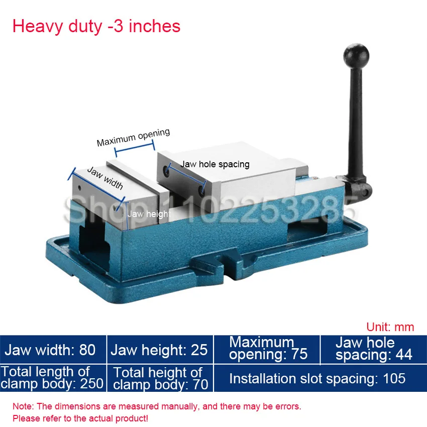 Heavy-duty 3'' Lockdown Vise Milling Drilling Machine Clamp Bench Vice Precise Scale CNC Precision Vise 3-inch Pliers