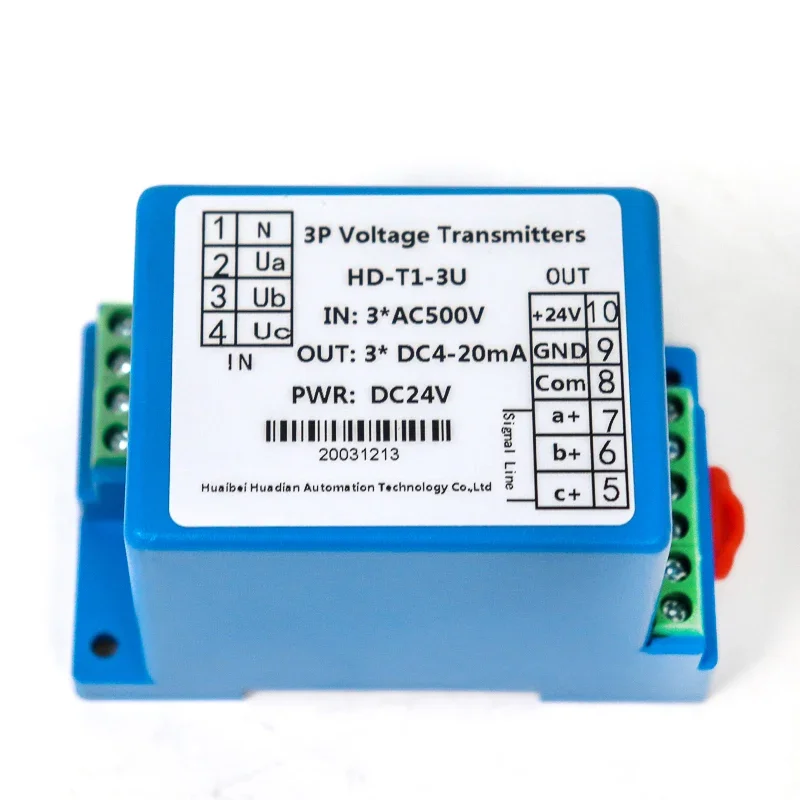 3 phase ac 0-500V voltage transducer 4-20mA three-phase 4-wire voltage transducers sensor