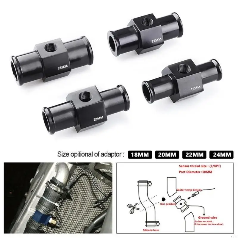 Temperature Hose Adapter Attachment Hose Clamps Water Temperature Meter Joint Pipe Radiator Adaptor Gauge Joint