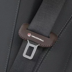 2pcs PU Leather Car Seat Belt Buckle Clip Cover Protector Anti-Scratch Case For VAUXHALL