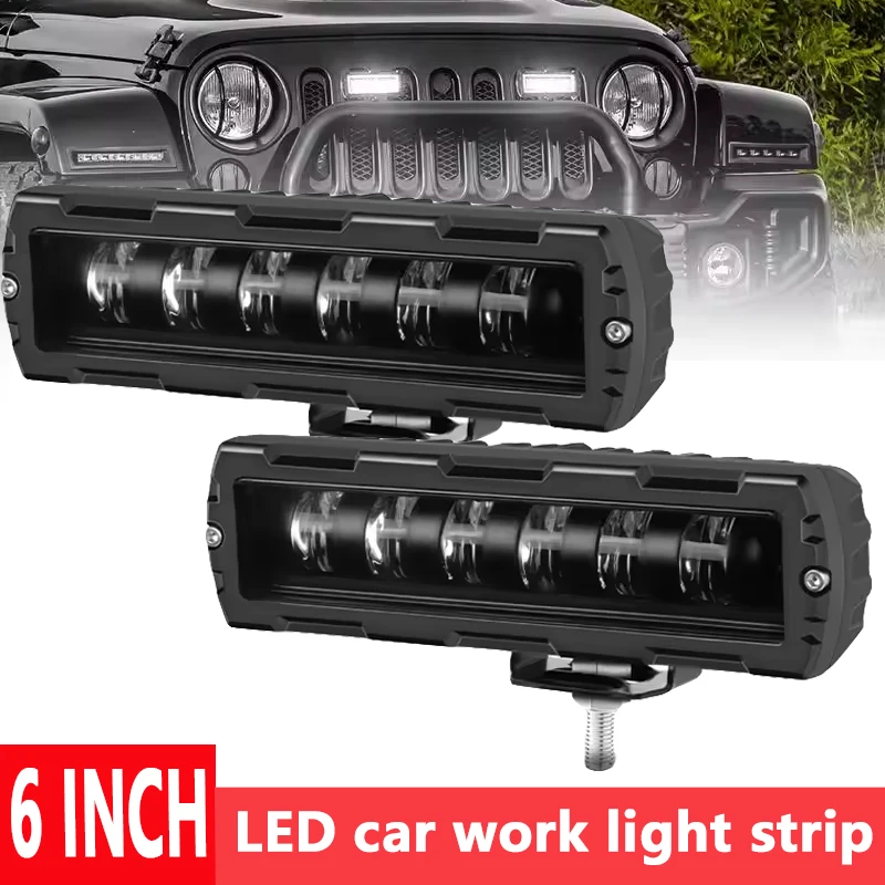 

Universal Slim 6" LED Light Bar 7D Lens 30W LED Bar Off Road 4x4 Work Light Driving Fog Light White 6000K 12V 24V