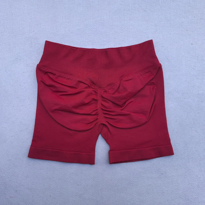 Gym Shorts Frauen Fitness Sport Biker Shorts 4,5" Low Ribbed Band Yoga Shorts Workout Scrunch Butt Nahtlose Leggings – Detail 15