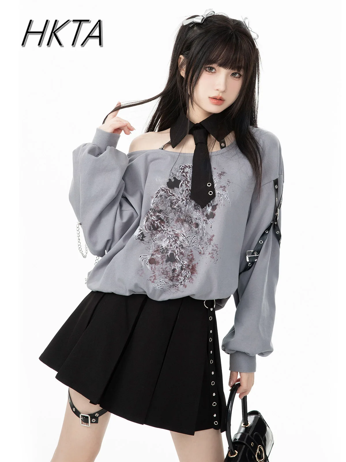 Designer Original Lolita Sweatshirt Jacket Women's High Waist Black Skirt Daily Student College Style Y2K Cute Halloween Costume