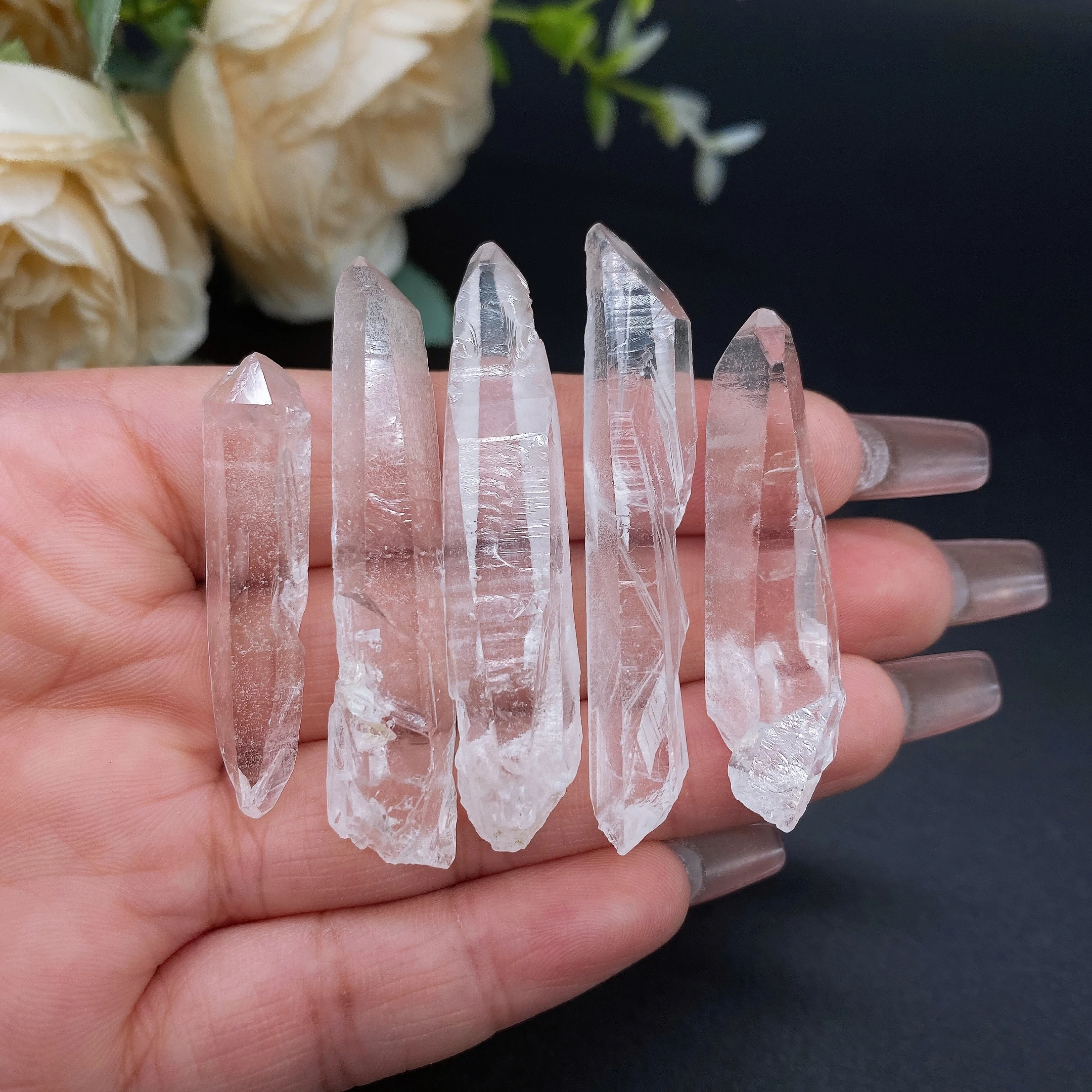 

50g Natural Unpolished Clear Quartz Crystal Raw Column Stone Wand Point Energy Healing Rock Mineral Specimen Home Decor Gift