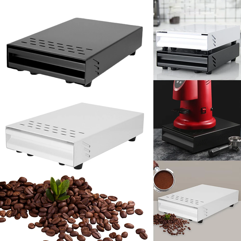Caja de café molido de acero inoxidable, cajón tipo Knock Case, 11,02x7,09x2,48 pulgadas, accesorios para barra de café