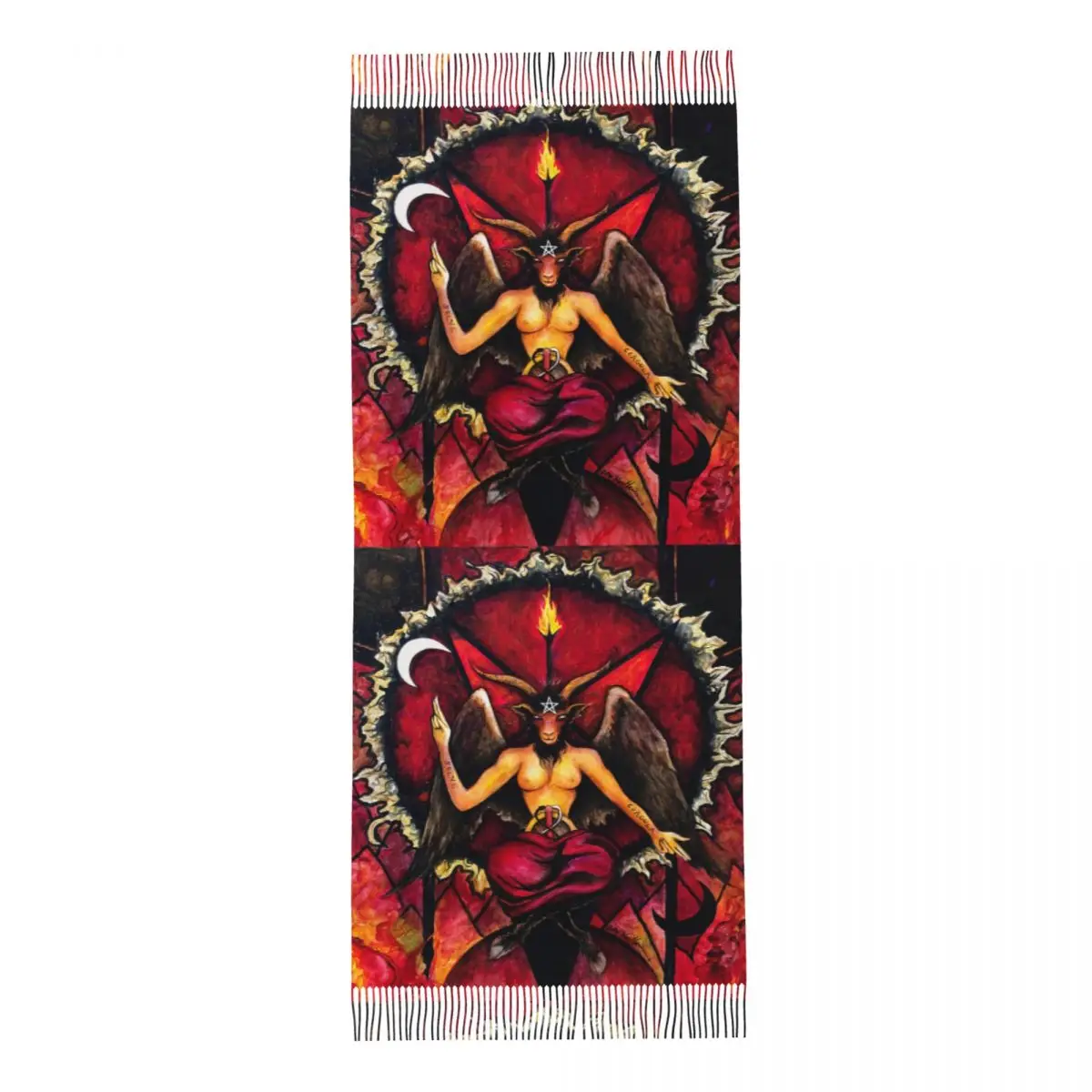 Custom Printed Devil Goat Baphomet Scarf Women Men Winter Fall Warm Scarves Demon Satan Occult Magic Shawls Wraps