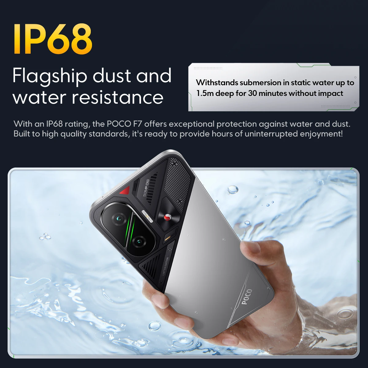 POCO F7 12 + 256GB ROM الهاتف الذكي Pantalla Flow AMOLED WQHD + 120 هرتز 6.83 "Snapdragon 8s Gen 4 50MP 6500mAh IP68