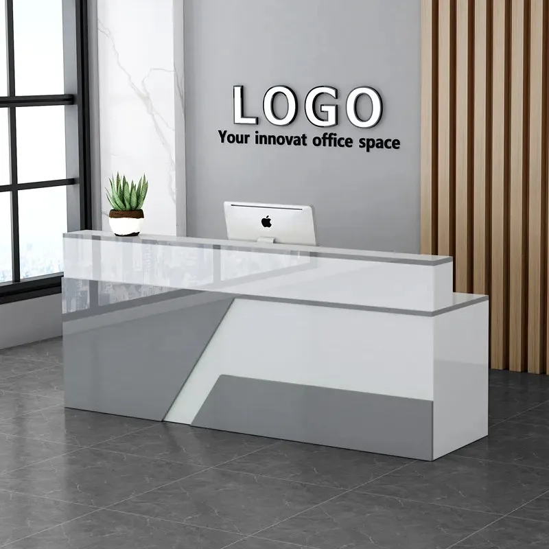 Aesthetic Beauty Reception Desk Luxury Office Vintage Reception Desk Nordic Curved Display Salon Bancone Commercial Furniture