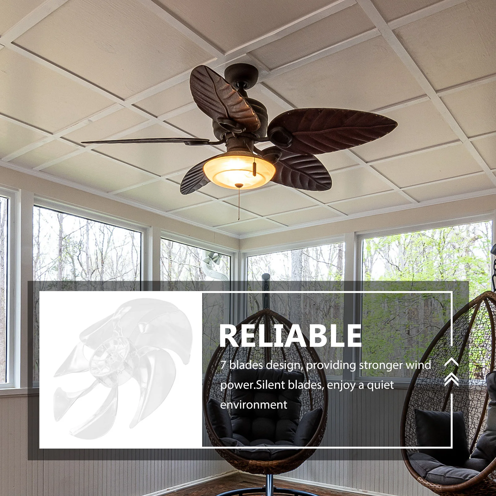 

12 Inch 7 Blades Plastic Fan Leaves Replacement For Electric Fans Easy Clean Universal Fit Table Standing