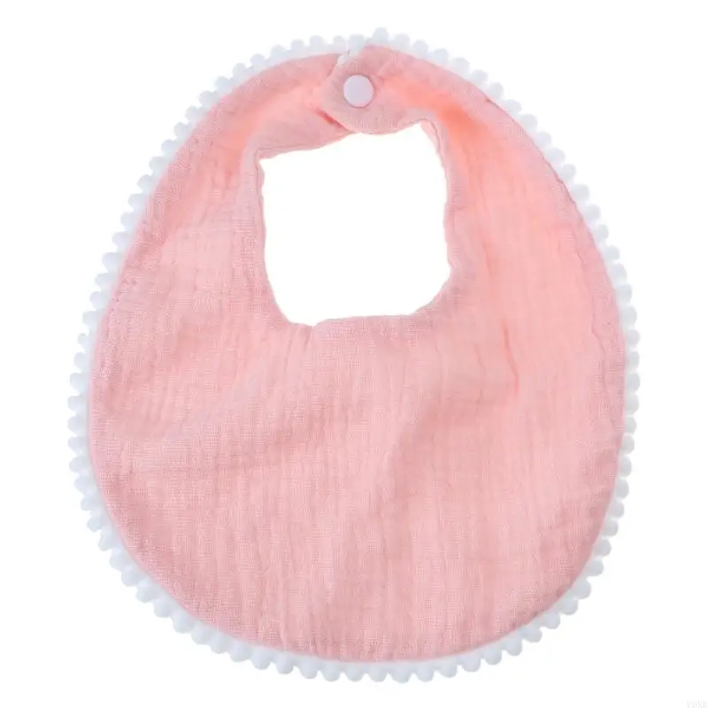 U6XE Baby Bandana Drool Bibs with Lace Trim Infant Cotton Drooling Burp Saliva Towel