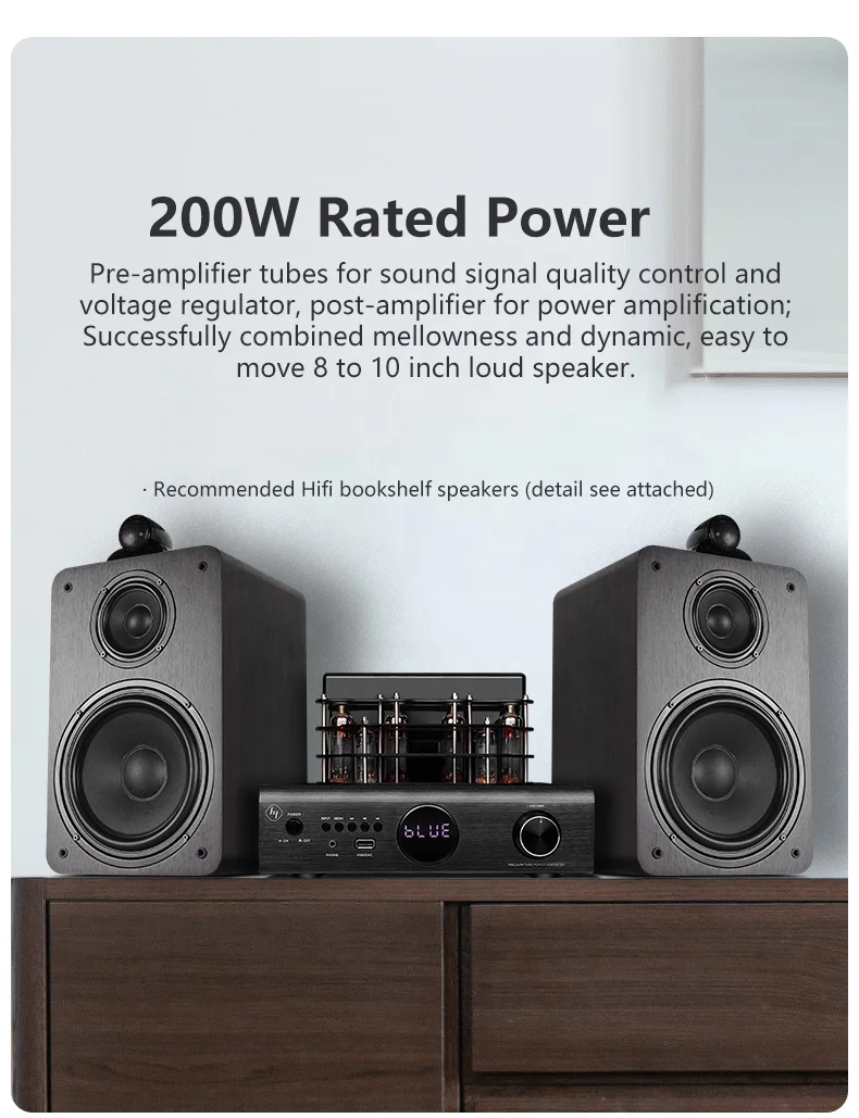 Amplificador de potencia de audio de tubo profesional 100w * 2 para uso doméstico Karaoke