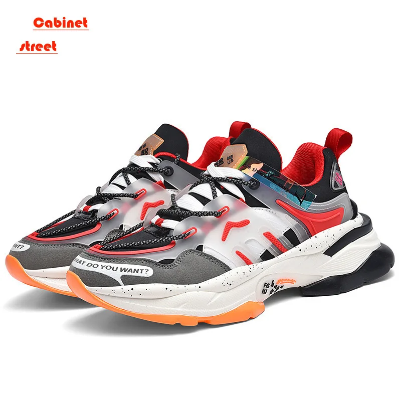 

Plus Size 2024 New Men's Sports Shoes Casual Platform Daddy Shoes Breathable Casual All-match Height Raising Running Shoes