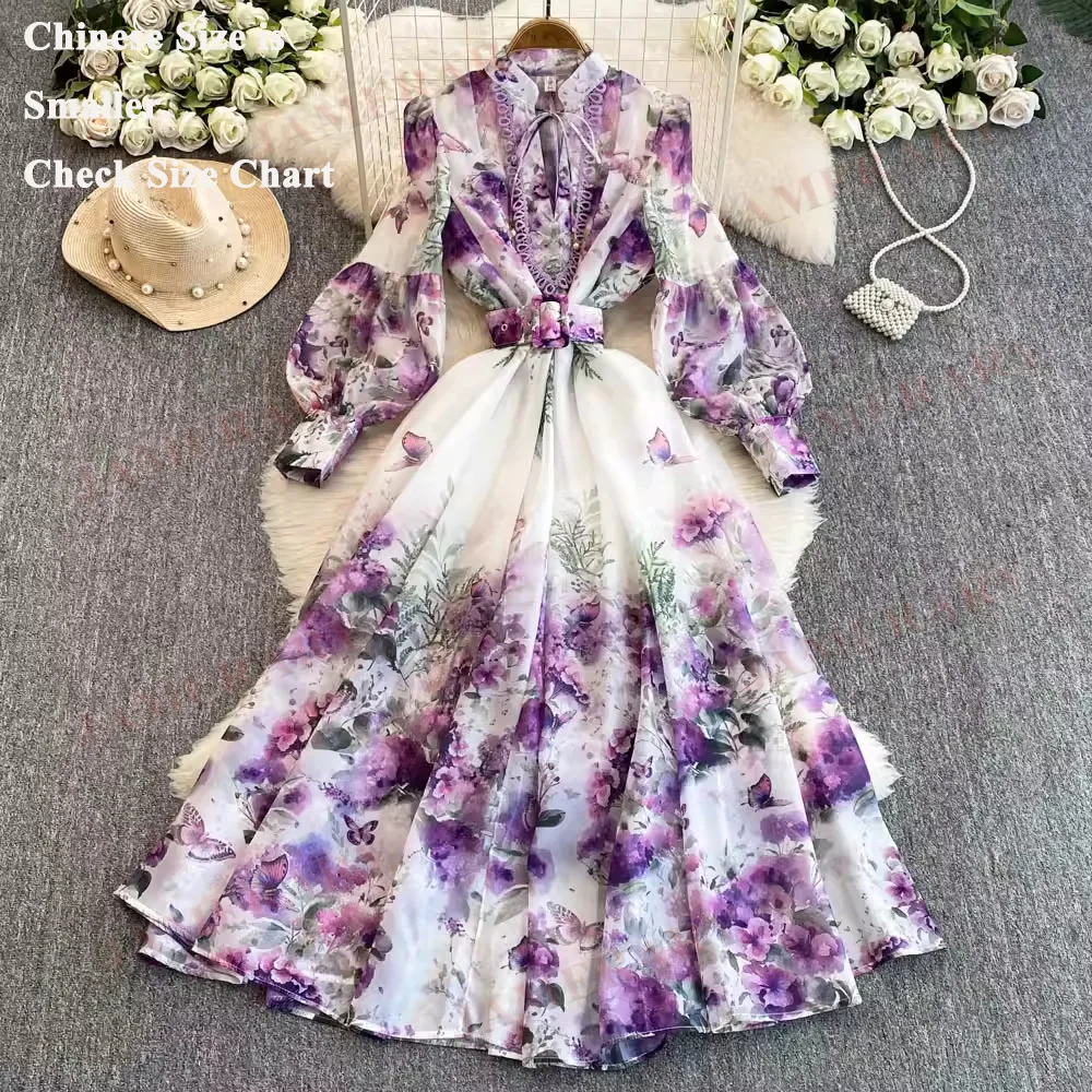 

Летние цветочные макси-платья Brand Runway для женщин: с рукавами-фонариками, принтом, для отпуска, пляжа, в стиле бохо, лолита, с оборками, длинное платье принцессы, милое