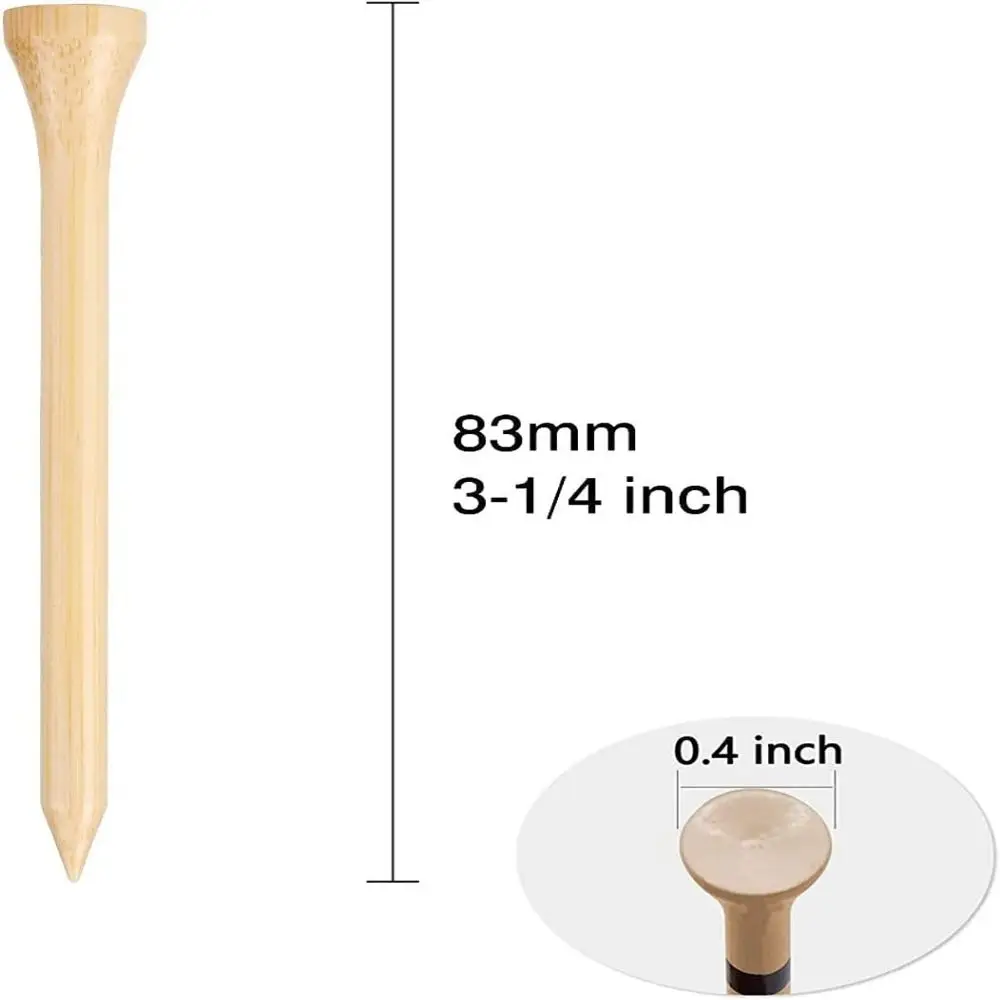 

100Pcs Bamboo Golf Pins 42mm 54mm 70mm 83mm Biodegradable Golf Training Accessories Sturdy Less Friction Golf Holder Spike