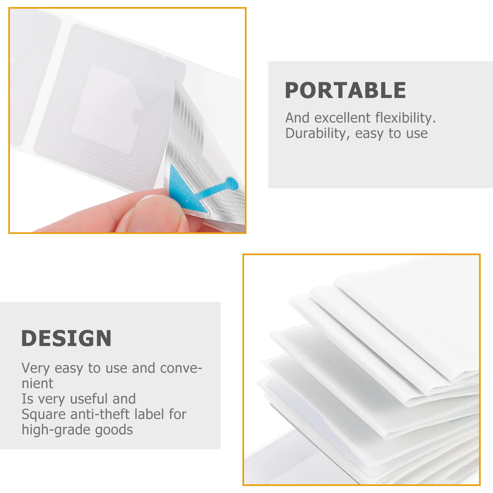

100Pcs Square -Theft Labels Frequency High-Grade Reliable Tags for Supermarket Goods Security Lightweight Design