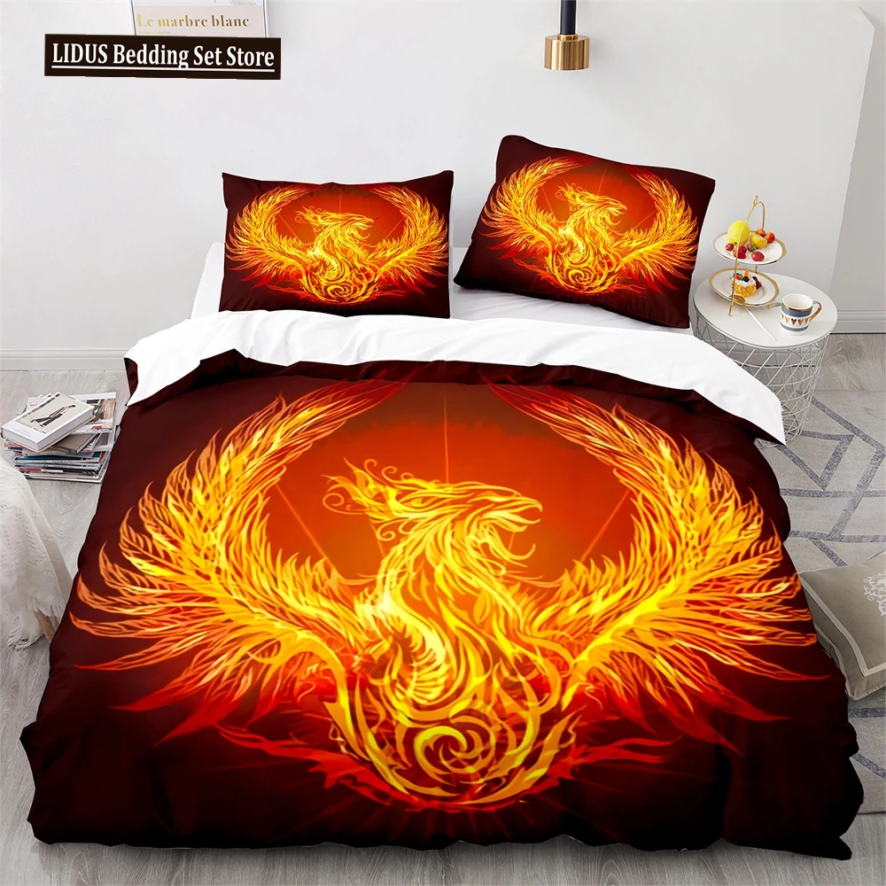 

Phoenix Nirvana Duvet Cover Set Soft Fire Patterned Bedding Sets For Children Adults Teens Polyester Comforter Cover King Size