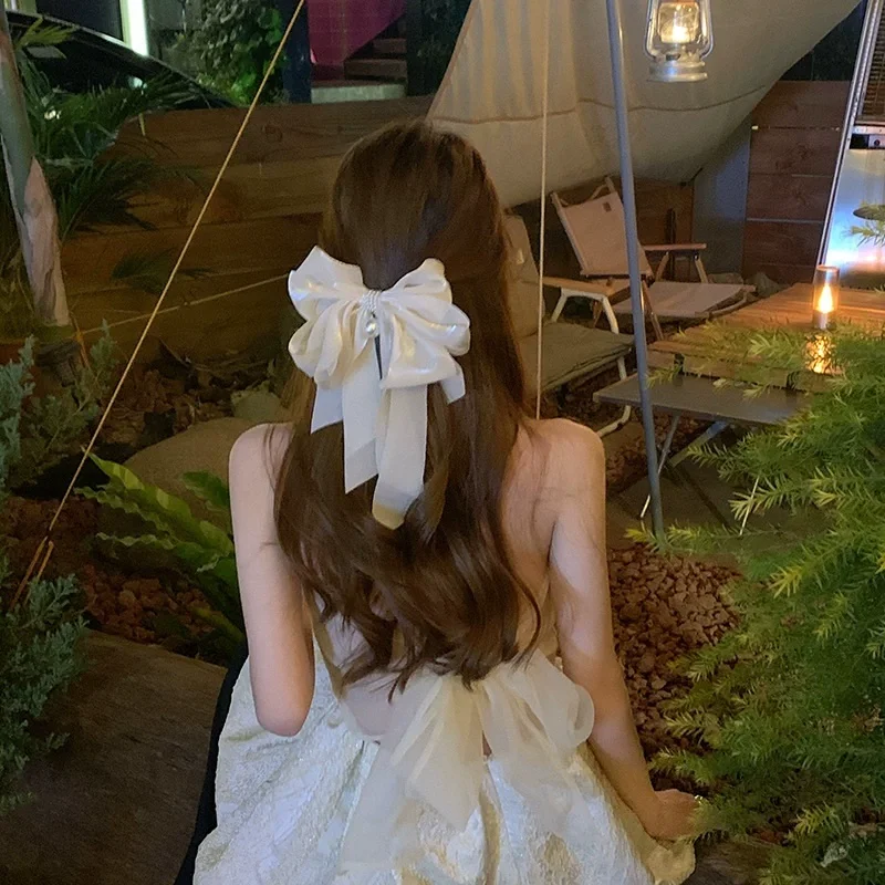 المرأة الصلبة ذيل الحصان مشبك شعر أنثى إكسسوارات الشعر أغطية الرأس الجديدة أنيقة السيدات كبيرة Bowknot المشابك دبابيس الشعر #1