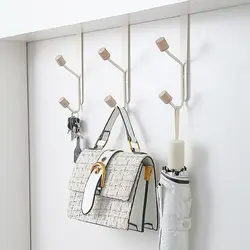 Wrought Iron Behind the Door Coat Hanger Punch-free 5cm Width Clothes Hanging Rack Hanging Coat Key Storage Hook for Bathroom