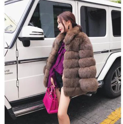 NEW Style 4in1 Real Fur Coats Women Natural Real Fur Jackets Vest Winter Outerwear Women Fox Fur Coat High Quality Fur Clothes