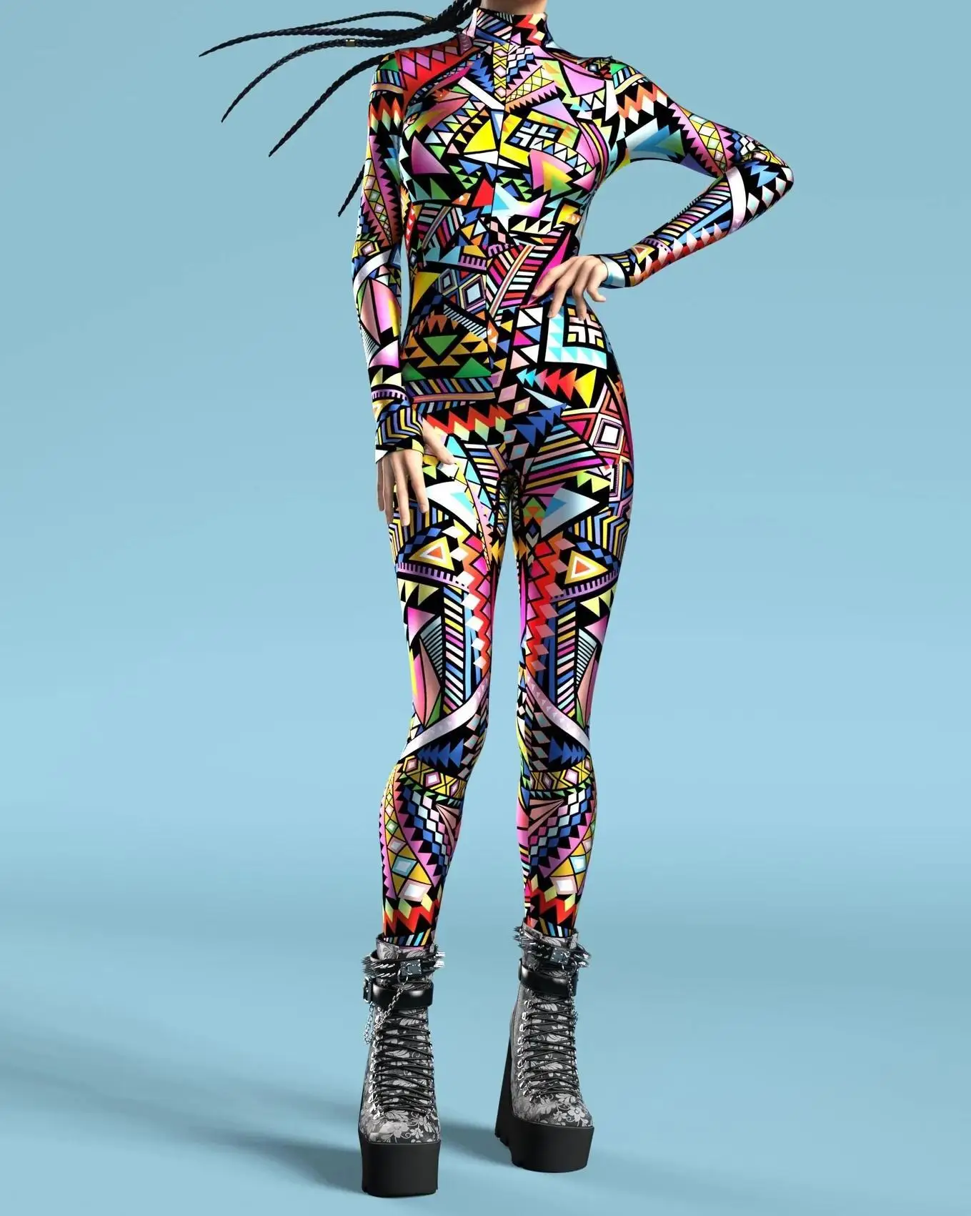 Sexy Leopardenmuster-Overall für Damen, Party-Kostüm, enganliegender Jumpsuit, Onesie-Kostüm, elastischer Bodysuit für Feiertage und Spiele. – Detail 13
