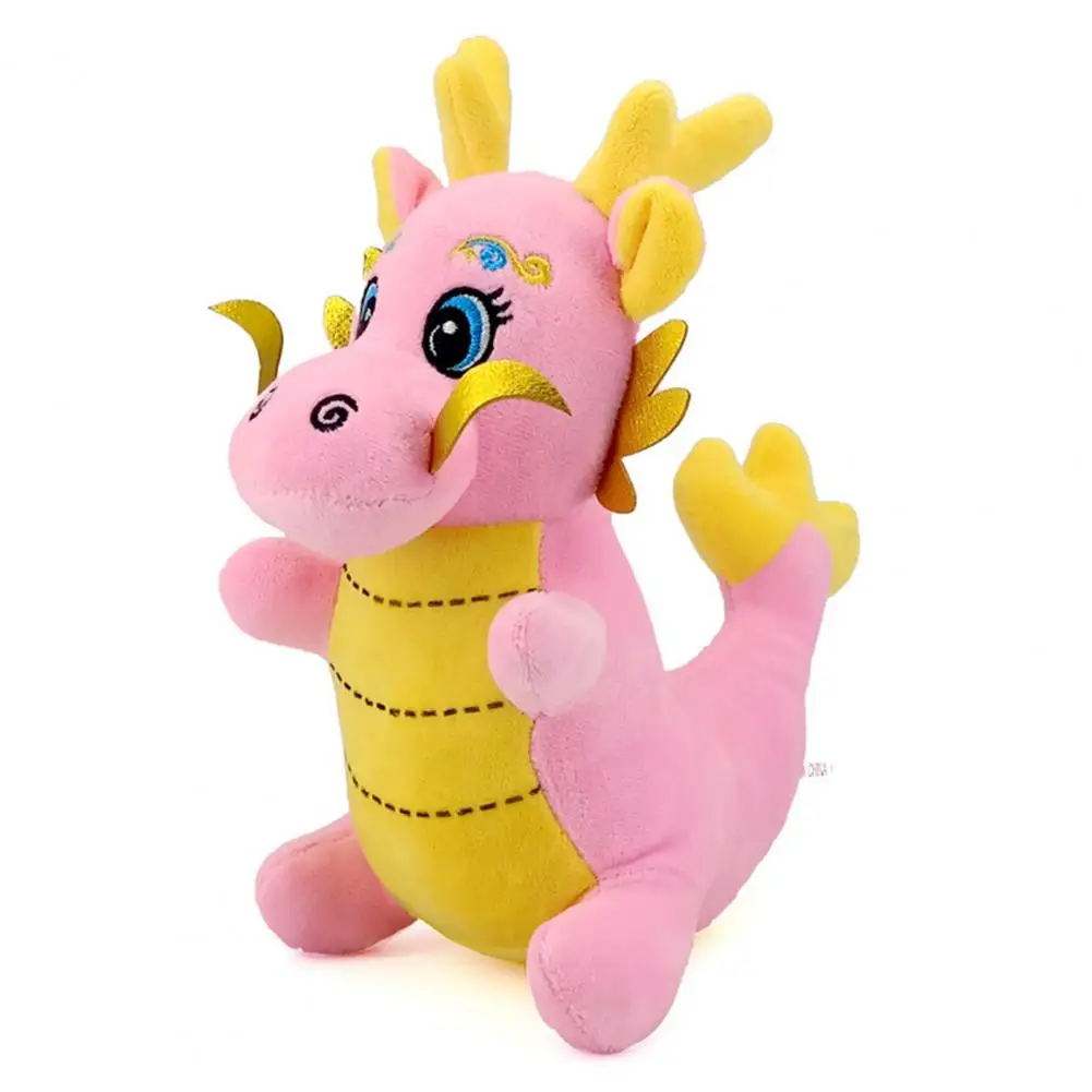 Year of 2024 Cartoon Chinese Dragon Plush Doll Toy Zodiac Stuffed Mascot Animal Doll Pillow Festival Decoration New Year Gift