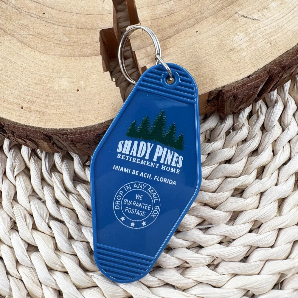 Llavero inspirado en Golden Girls Shady Pines Retireration Home Mioami Be Ach, Florida Keytag Sitcom Fans colección Accesorios