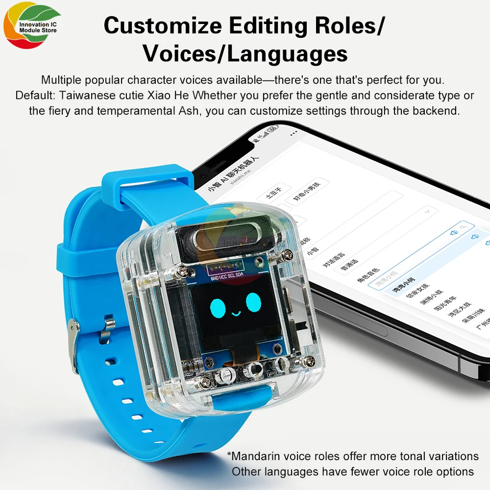 ESP32S3N16R8 وحدة لوحة تطوير الصوت 0.96 بوصة شاشة Oled AI ساعة صوت الاصطناعي لتقوم بها بنفسك عدة إلكترونية
