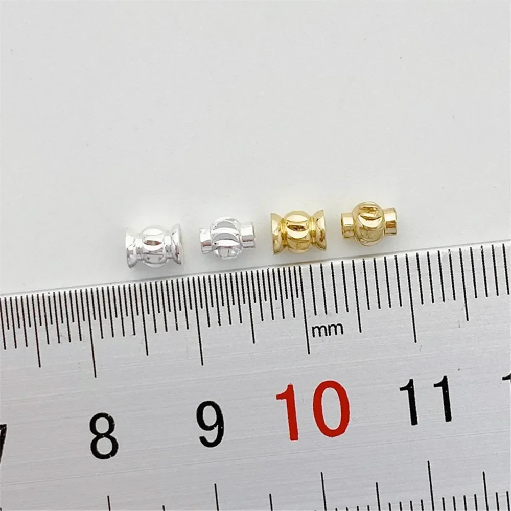 14K Gold Batch Flower Twill Lantern Bucket Bead Partition Bead Loose Bead Handmade DIY Bracelet Necklace Ear Jewelry Accessories
