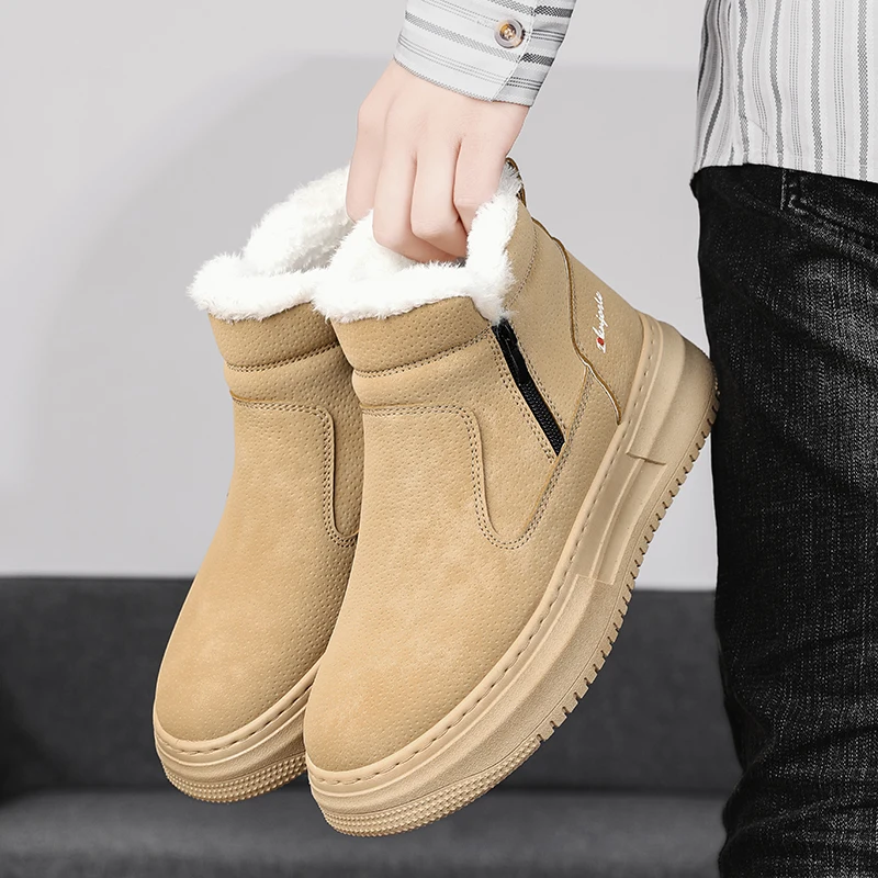 Winter High Top Keep Warm Shoes Good Quality Waterproof Upper Plush Shoes Anti Slip Cotton Snow Boots Unisex Shoes